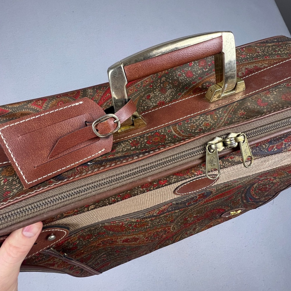 VTG DVF Diane von Furstenberg Suitcase Unisex Large Brown Paisley Carry On Bag - Picture 16 of 16